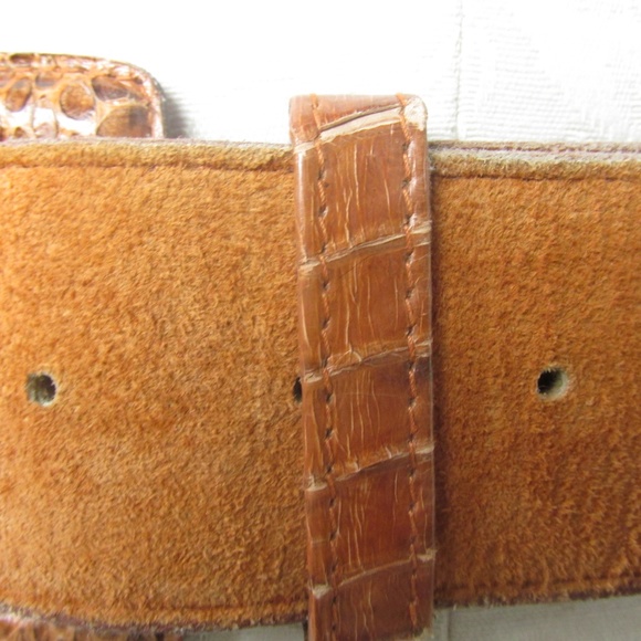 Genuine Leather Faux Snake Skin Belt - Picture 3 of 5